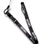 Black lanyard with white 'Death Baits' branding
