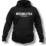 black missing at sea hoodie with death baits logo and missing at sea logo