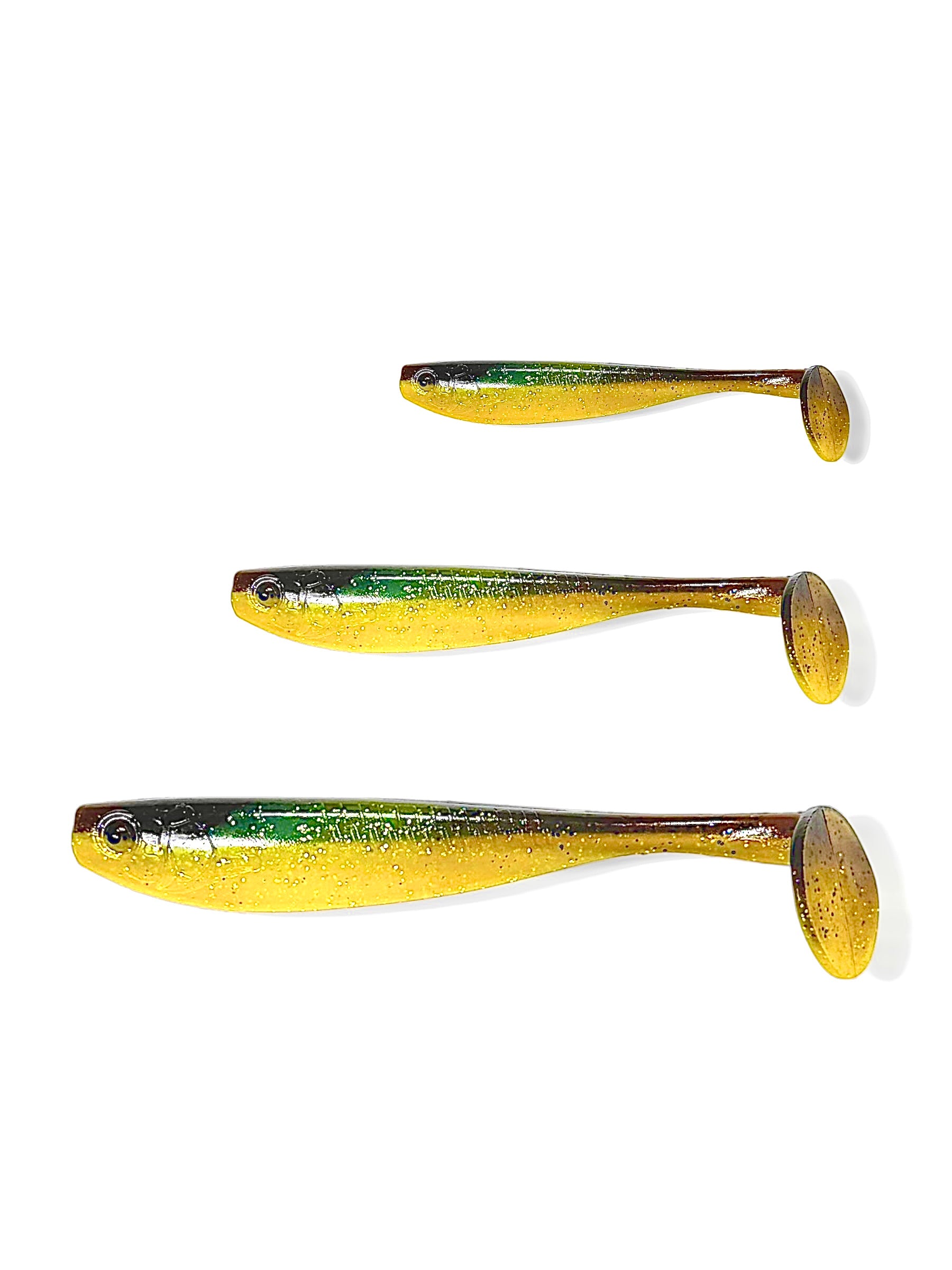 7 inch, 5 inch & 3.25 inch paddle tail for barra, jacks, jew fish, cod
