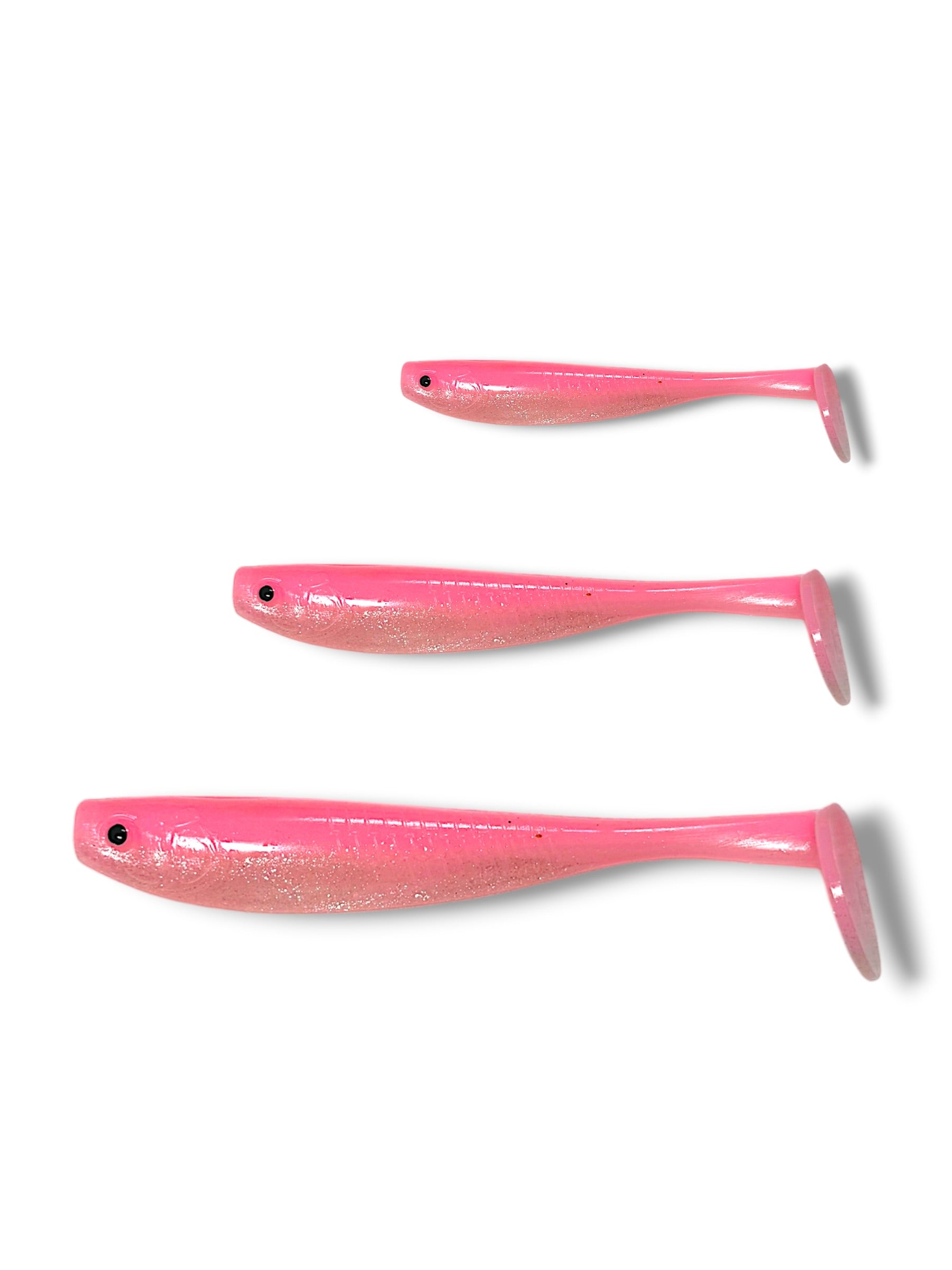 7 inch, 5 inch & 3.25 inch paddle tail for barra, jacks, jew fish, cod
