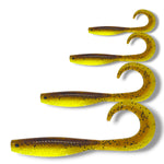 7.5 inch, 5.5 inch, 3.5 inch, 2.5 inch grub tail soft plastic lure for barra, jacks, jew fish, perch, flathead, bream, offshore fish
