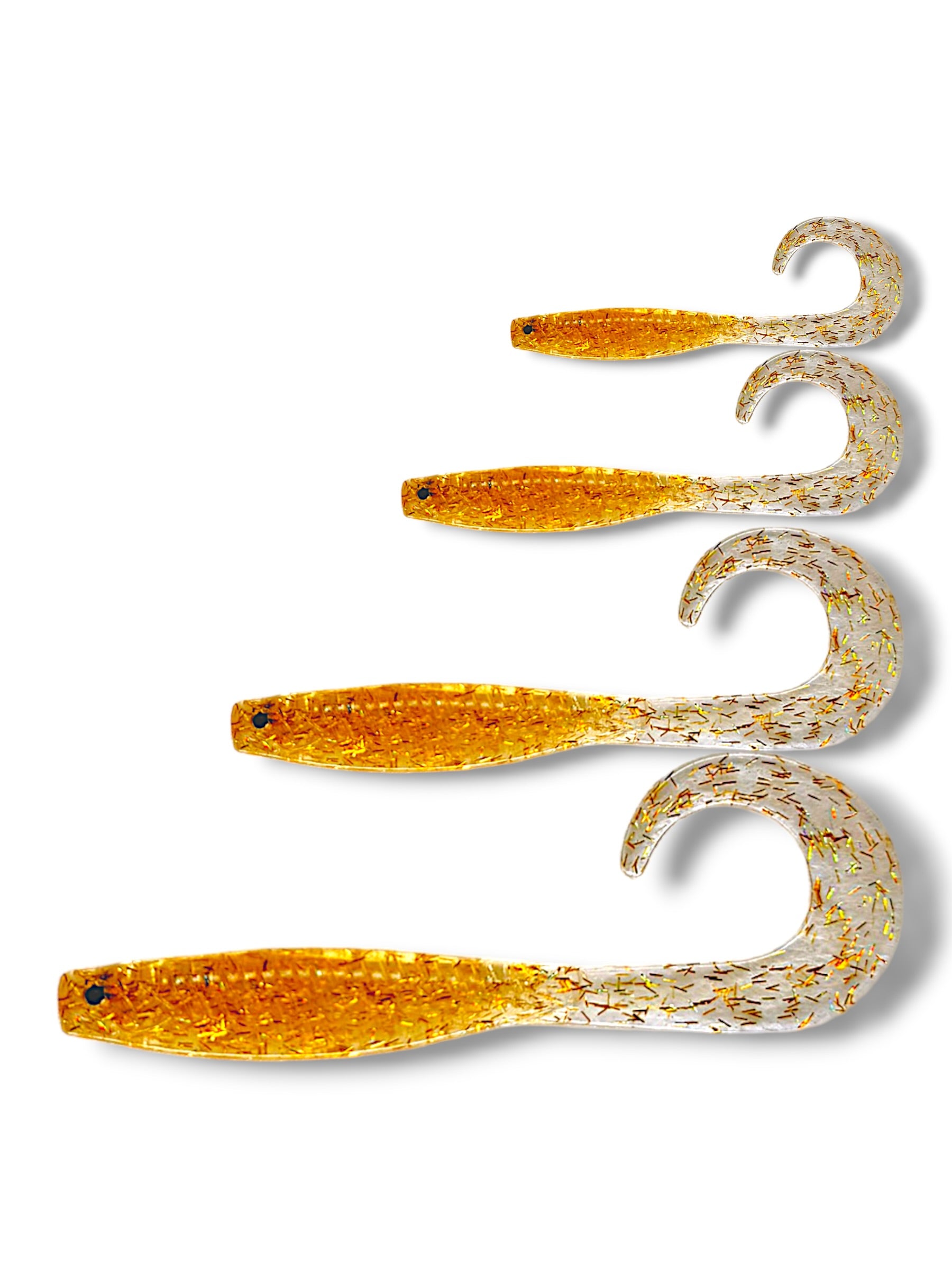 7.5 inch, 5.5 inch, 3.5 inch, 2.5 inch grub tail soft plastic lure for barra, jacks, jew fish, perch, flathead, bream, offshore fish
