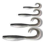 7.5 inch, 5.5 inch, 3.5 inch, 2.5 inch grub tail soft plastic lure for barra, jacks, jew fish, perch, flathead, bream, offshore fish
