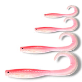7.5 inch, 5.5 inch, 3.5 inch, 2.5 inch grub tail soft plastic lure for barra, jacks, jew fish, perch, flathead, bream, offshore fish
