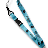 Blue lanyard with black 'missing at sea' branding